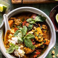 Coconut Milk Braised Black Pepper Chicken with Sweet Potatoes | halfbakedharvest.com