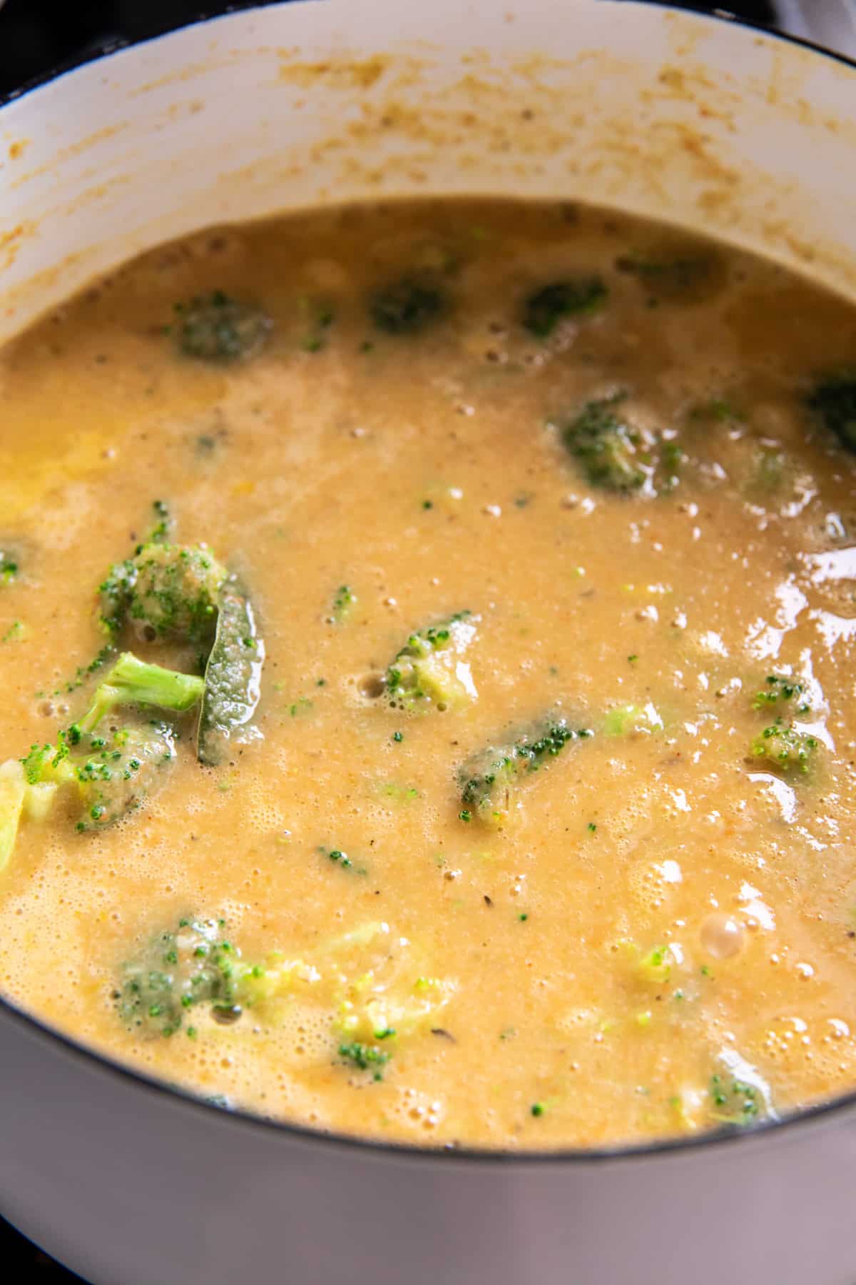 Lighter Creamy Broccoli Cheddar Soup | halfbakedharvest.com