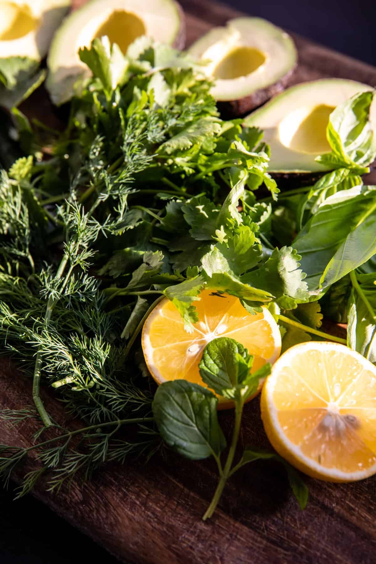 Sheet Pan Lemon Chicken with Sweet Potatoes and Avocado Goddess Sauce | halfbakedharvest.com