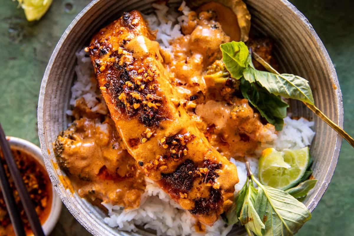 Coconut Curry Salmon with Garlic Butter | halfbakedharvest.com