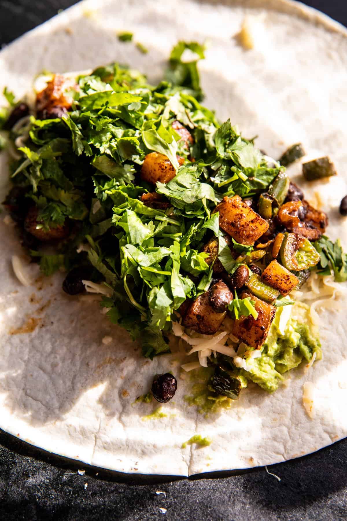 Crispy Cheese Poblano Avocado Burrito | halfbakedharvest.com