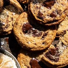 Salted Tahini Honey Chocolate Chunk Cookies | halfbakedharvest.com