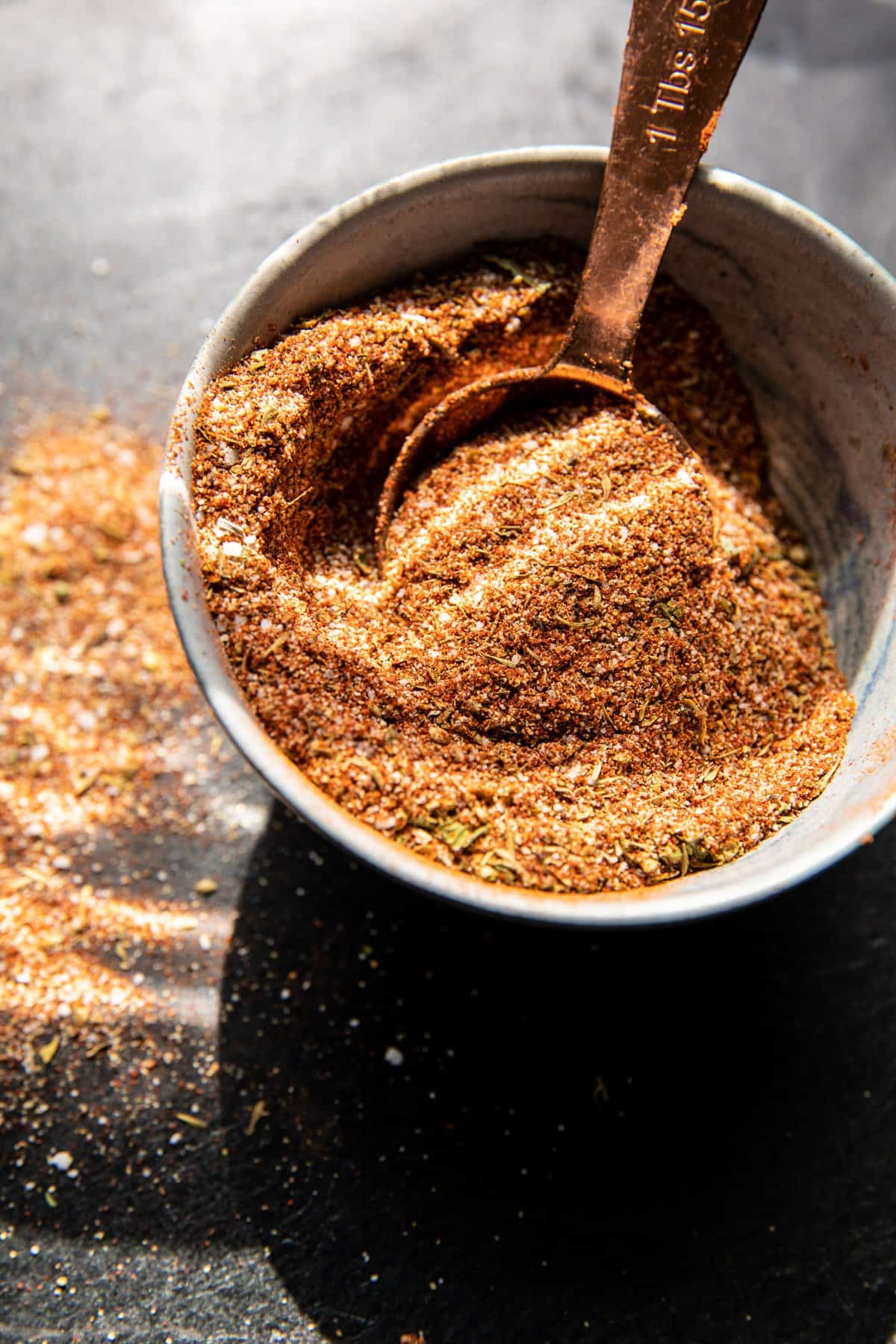 homemade cajun seasoning in bowl 