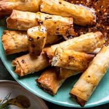 Oven Fried Feta Rolls with Chili Honey | halfbakedharvest.com