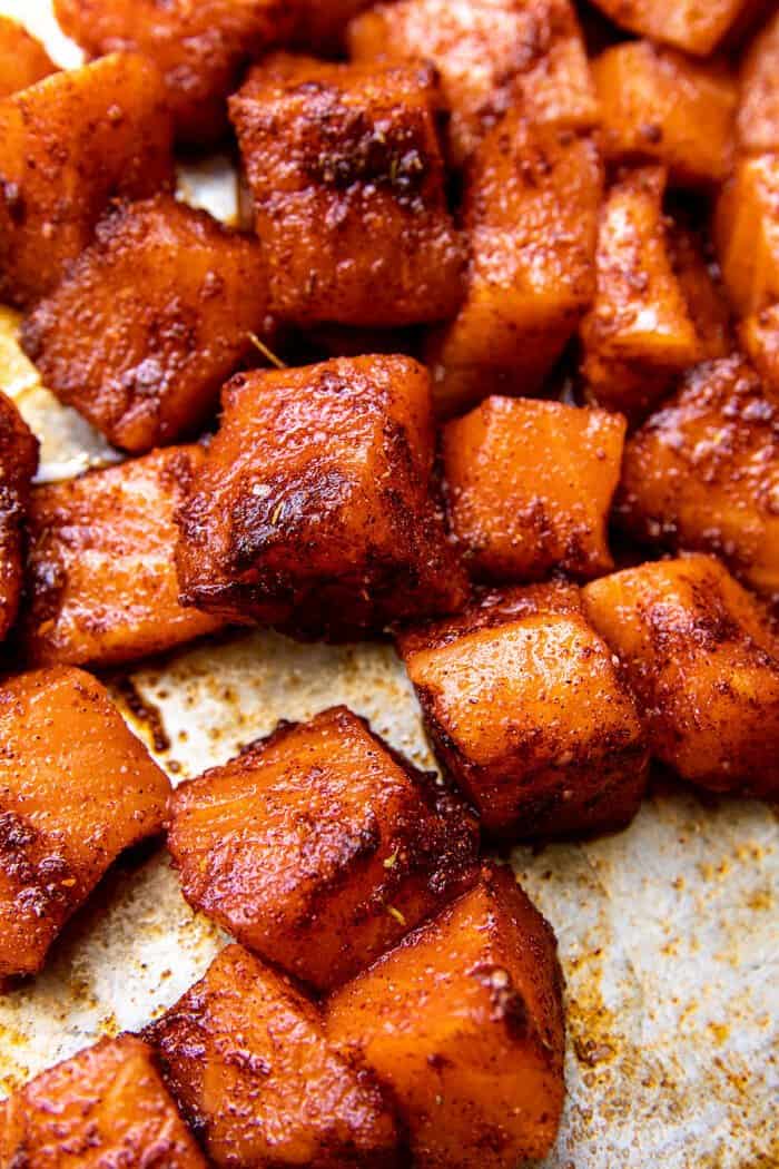 Crispy BBQ Salmon Tacos with Avocado Mango Salsa and Jalapeno Cream | halfbakedharvest.com