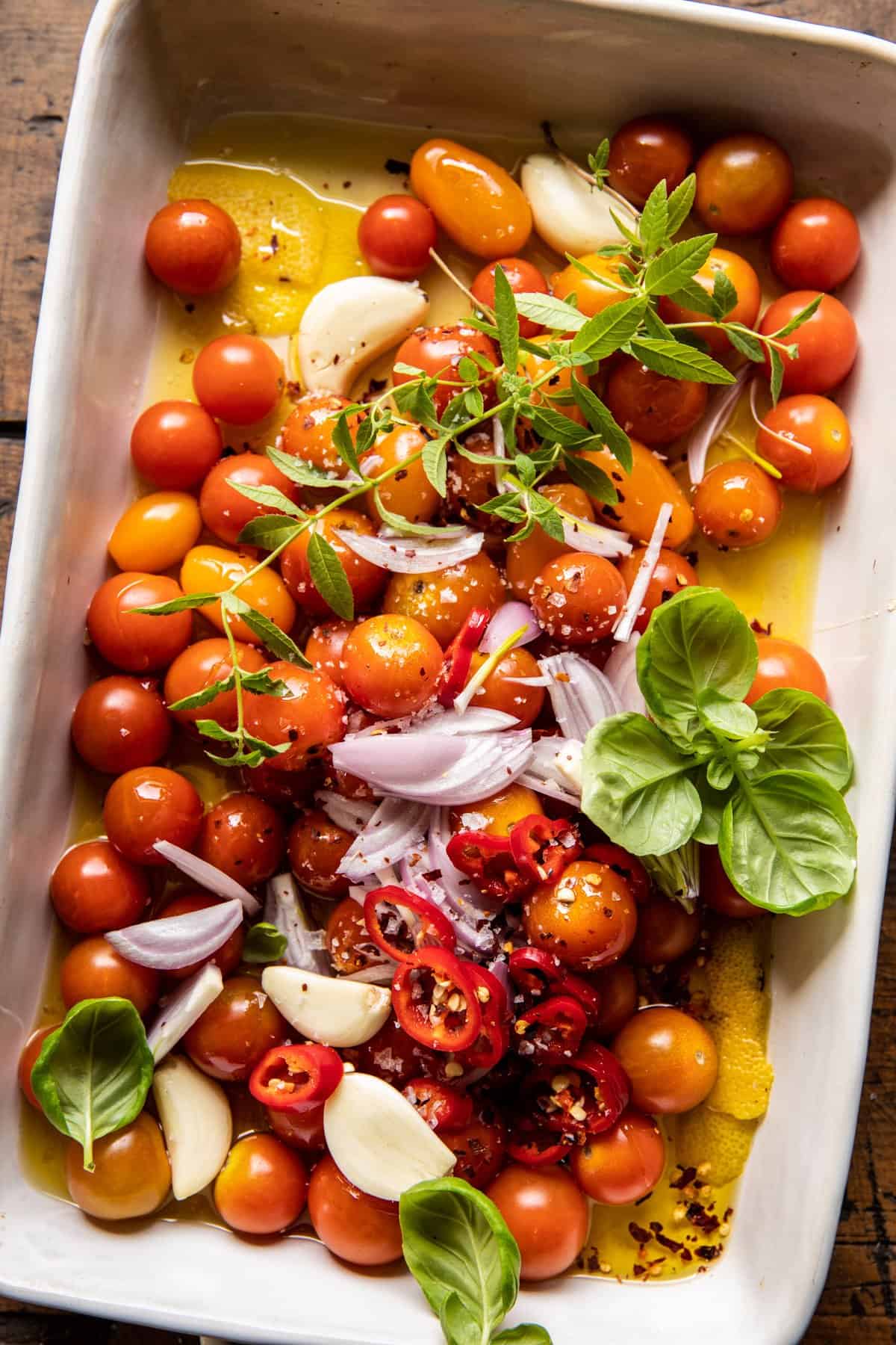 Crumbled Feta and Tomato Basil Vinaigrette Dip | halfbakedharvest.com
