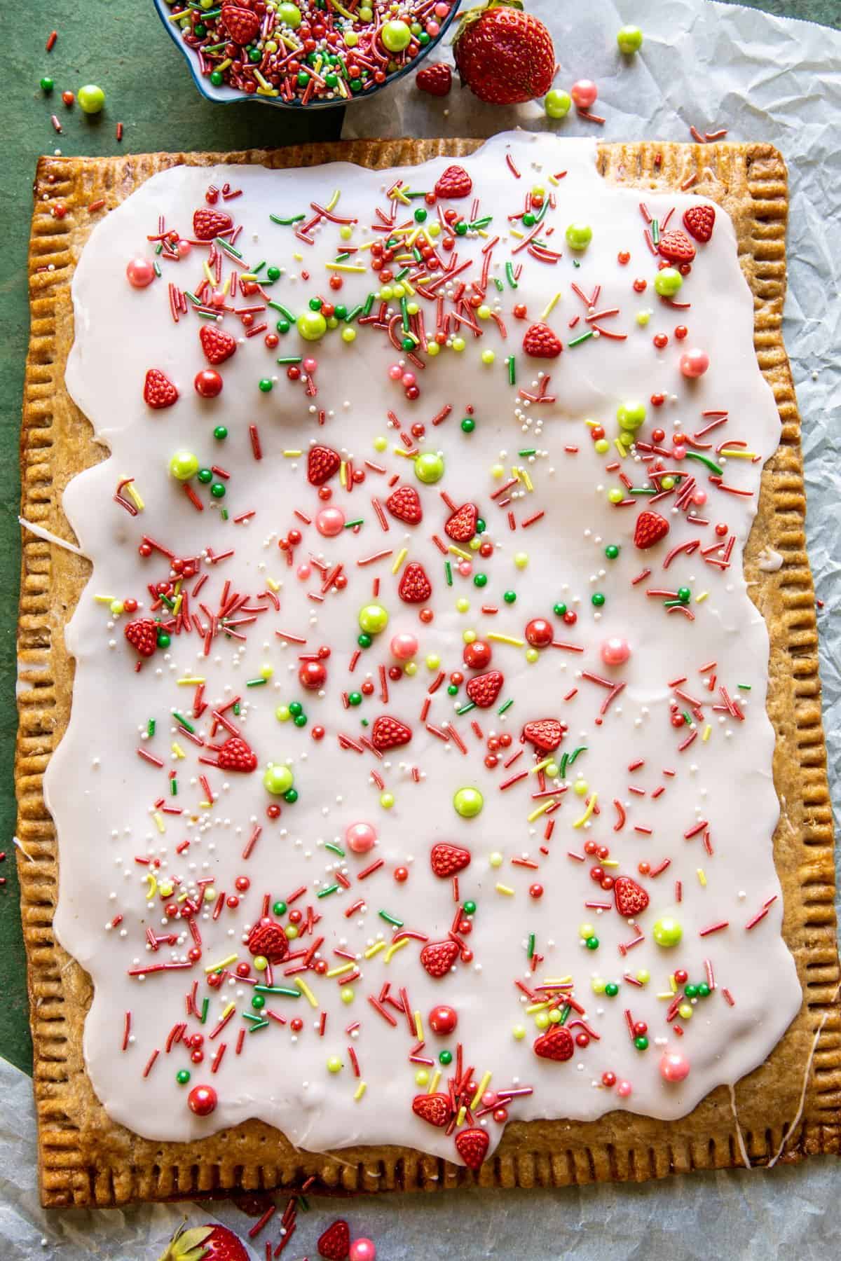 Giant Frosted Strawberry Pop-Tart halfbakedharvest.com