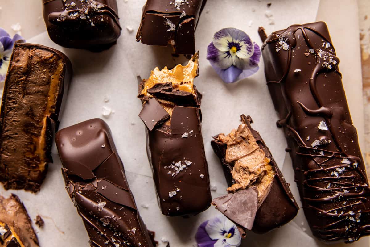 Creamy Vegan Chocolate Peanut Butter Fudge Bars | halfbakedharvest.com