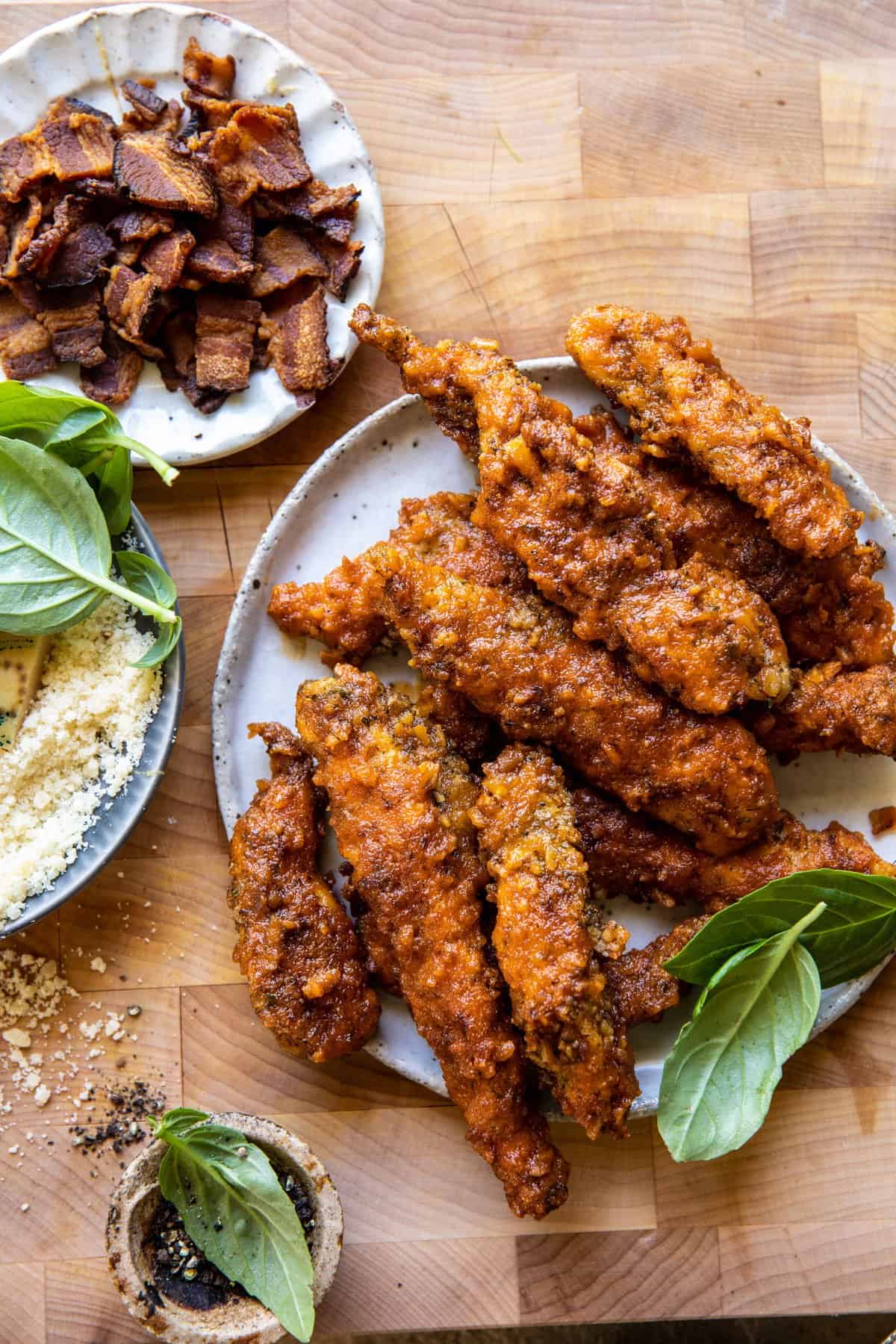 Buffalo Ranch Pretzel Chicken Caesar Salad | halfbakedharvest.com