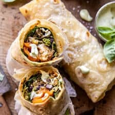 Fajita Chicken and Avocado Ranch Salad Wraps | halfbakedharvest.com
