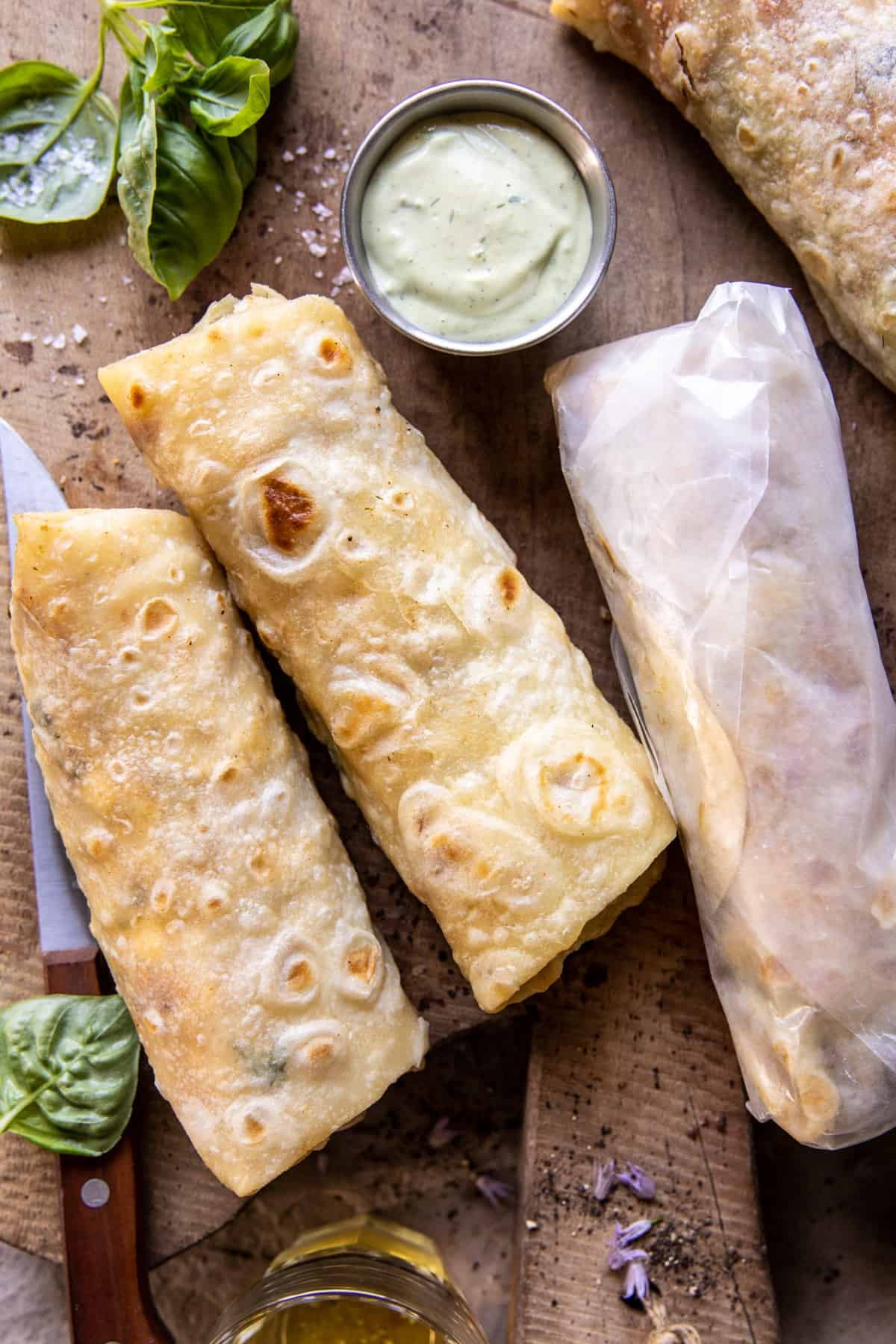 Fajita Chicken and Avocado Ranch Salad Wraps | halfbakedharvest.com