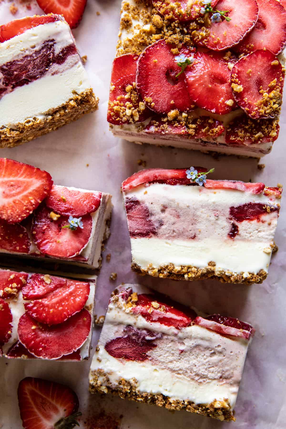 Strawberry Pretzel Ice Cream Cake | halfbakedharvest.com