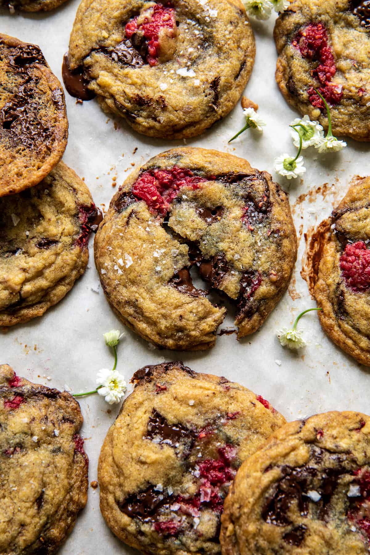 Brown Butter Raspberry Chocolate Chip Cookies | halfbakedharvest.com