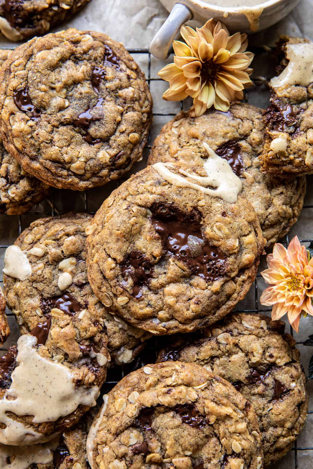 Chocolate Chip Espresso Oatmeal Cookies | halfbakedharvest.com