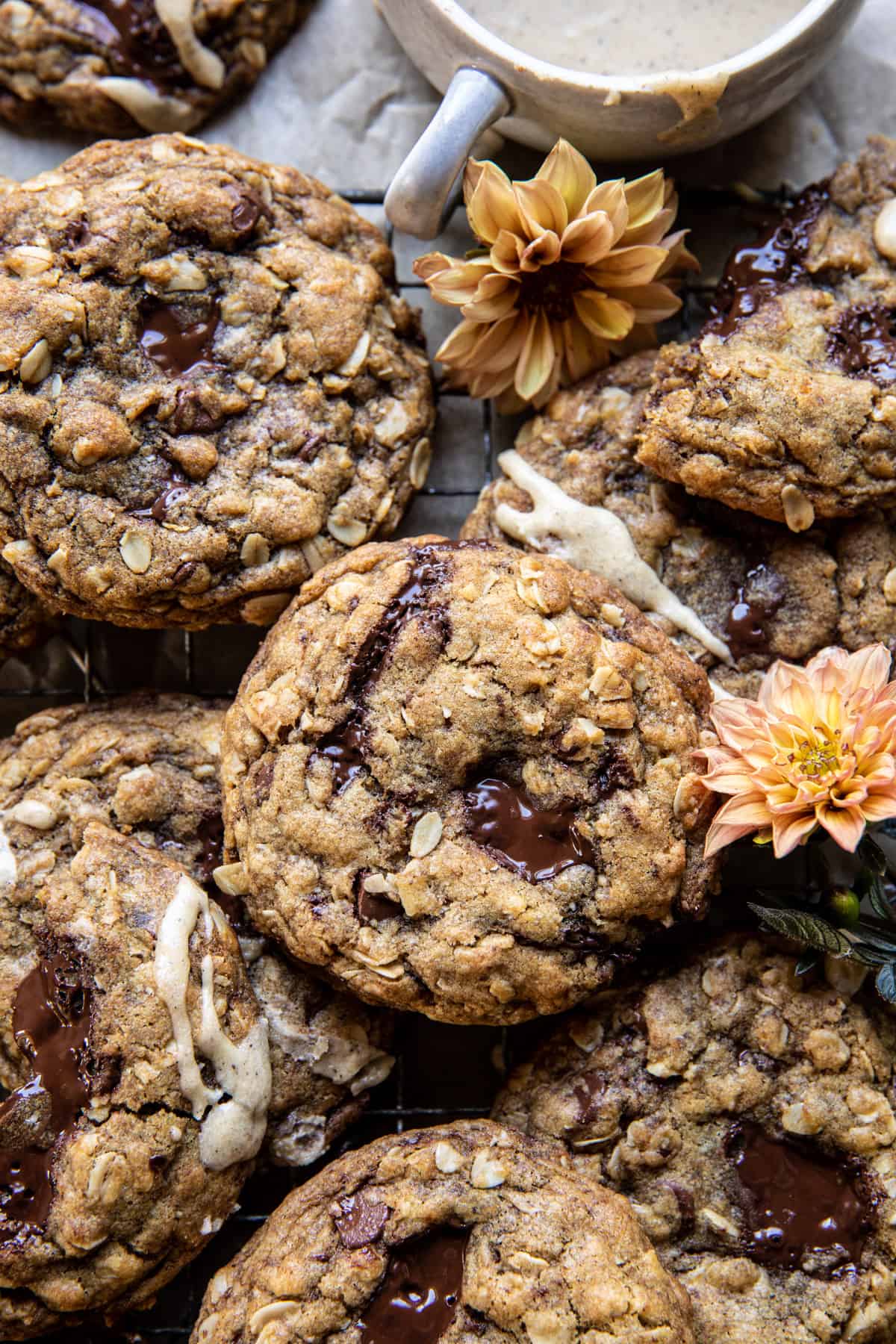 Chocolate Chip Espresso Oatmeal Cookies | halfbakedharvest.com