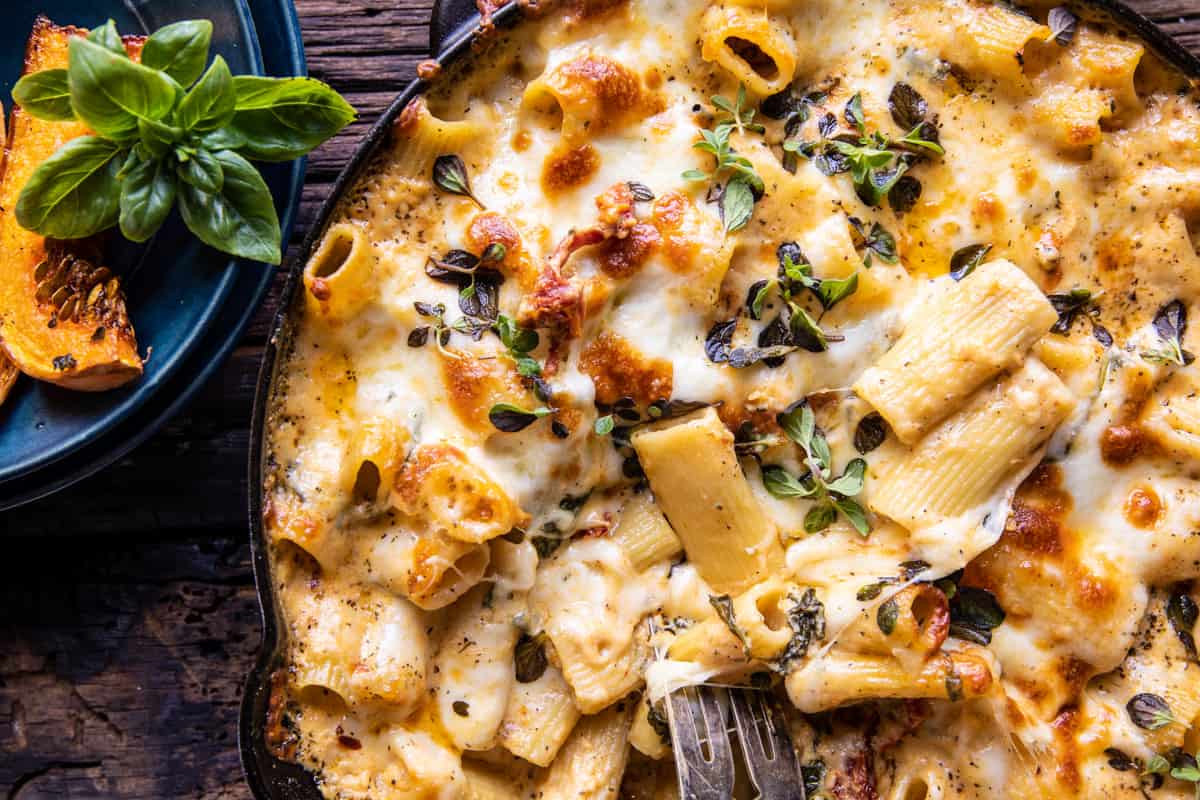 Baked 4 Cheese Butternut Squash Rigatoni | halfbakedharvest.com
