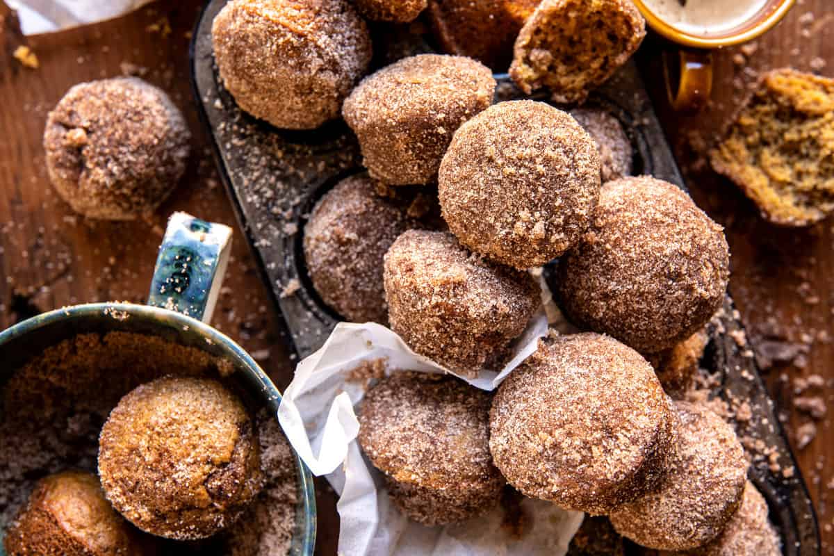 Baked Cinnamon Sugar Apple Cider Doughnut Holes | halfbakedharvest.com