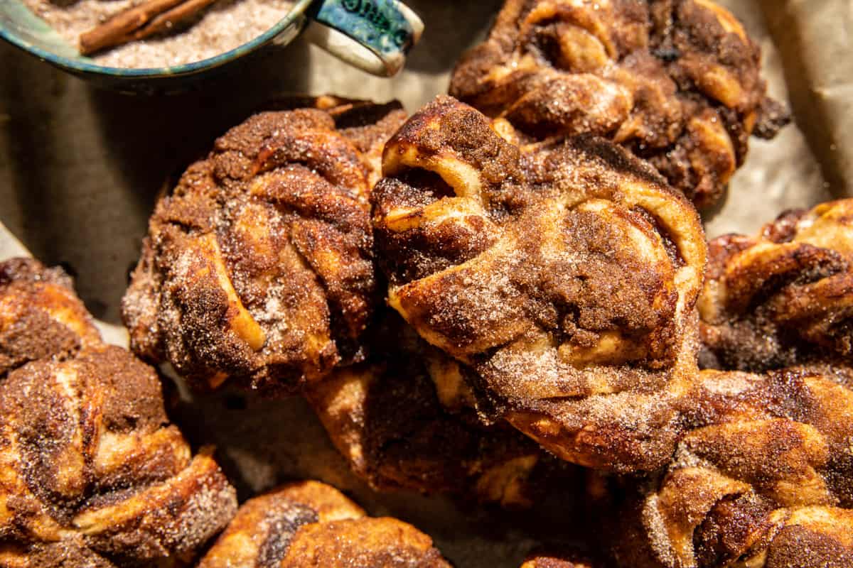 Cinnamon Crunch Apple Butter Soft Pretzel Knots | halfbakedharvest.com