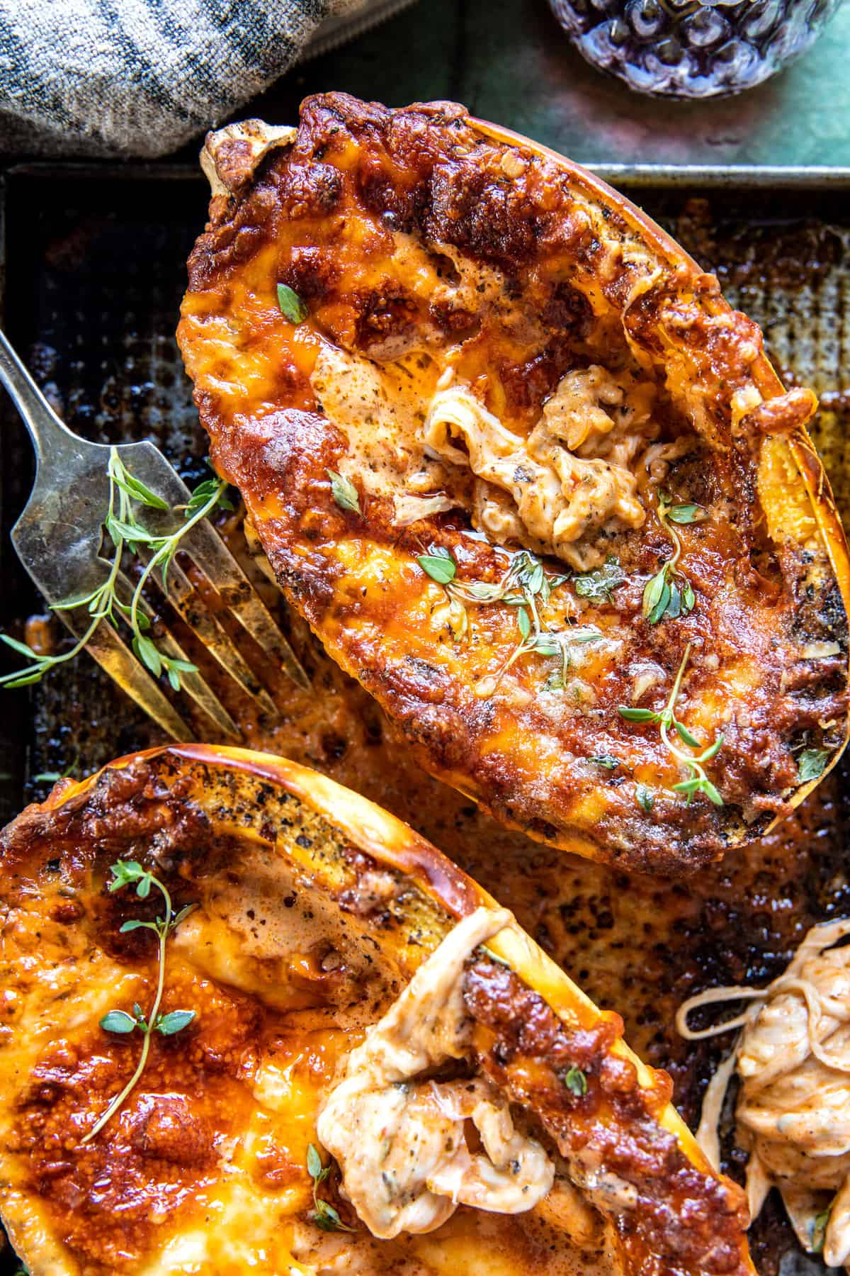 Roasted Garlic Alla Vodka Stuffed Spaghetti Squash | halfbakedharvest.com
