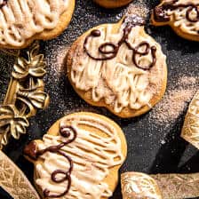 Soft Pumpkin Sugar Cookies with Cinnamon Brown Butter Frosting | halfbakedharvest.com