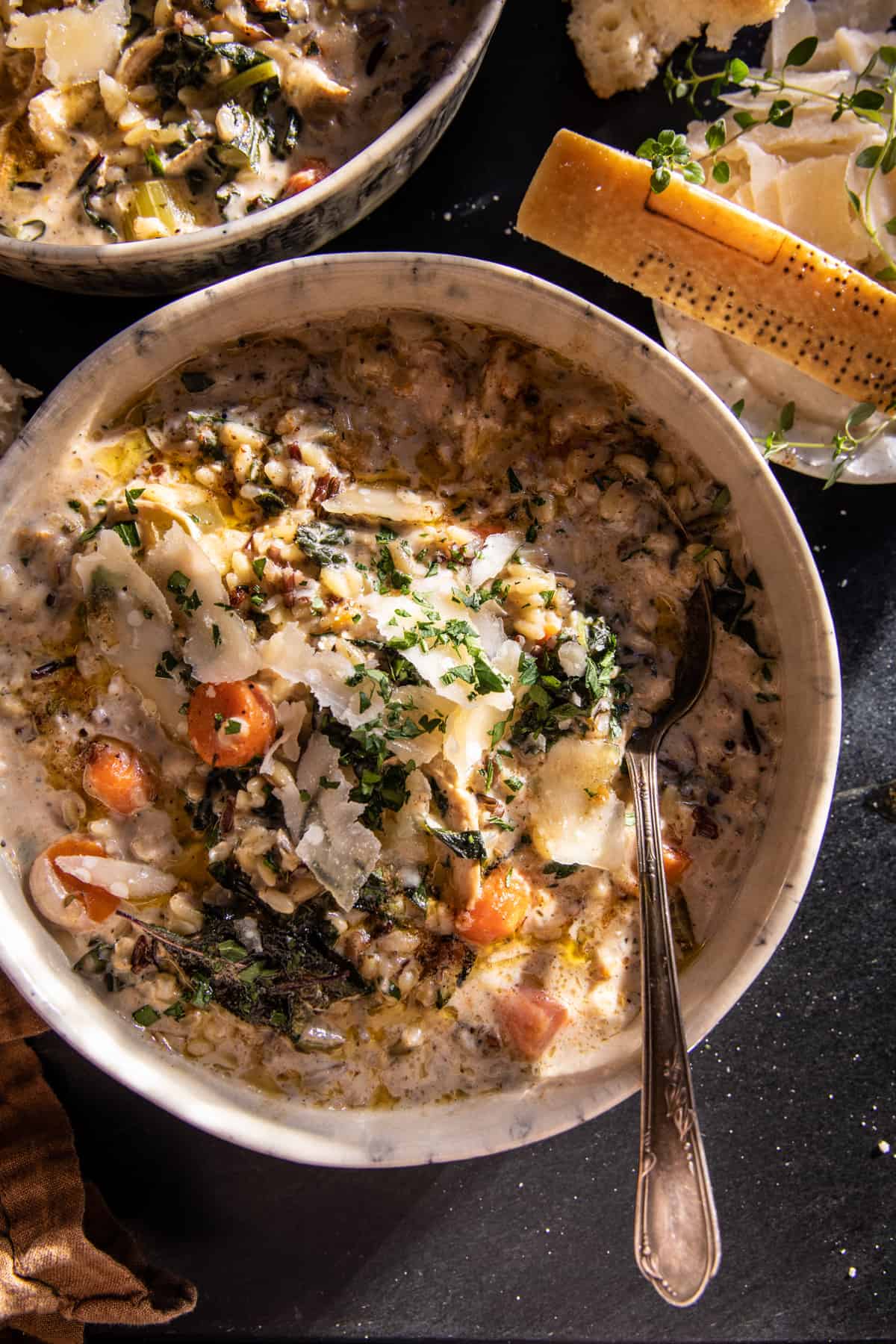 Cozy Wild Rice and Orzo Chicken Soup | halfbakedharvest.com