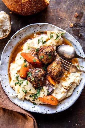 Crockpot Coq au Vin Meatballs | halfbakedharvest.com