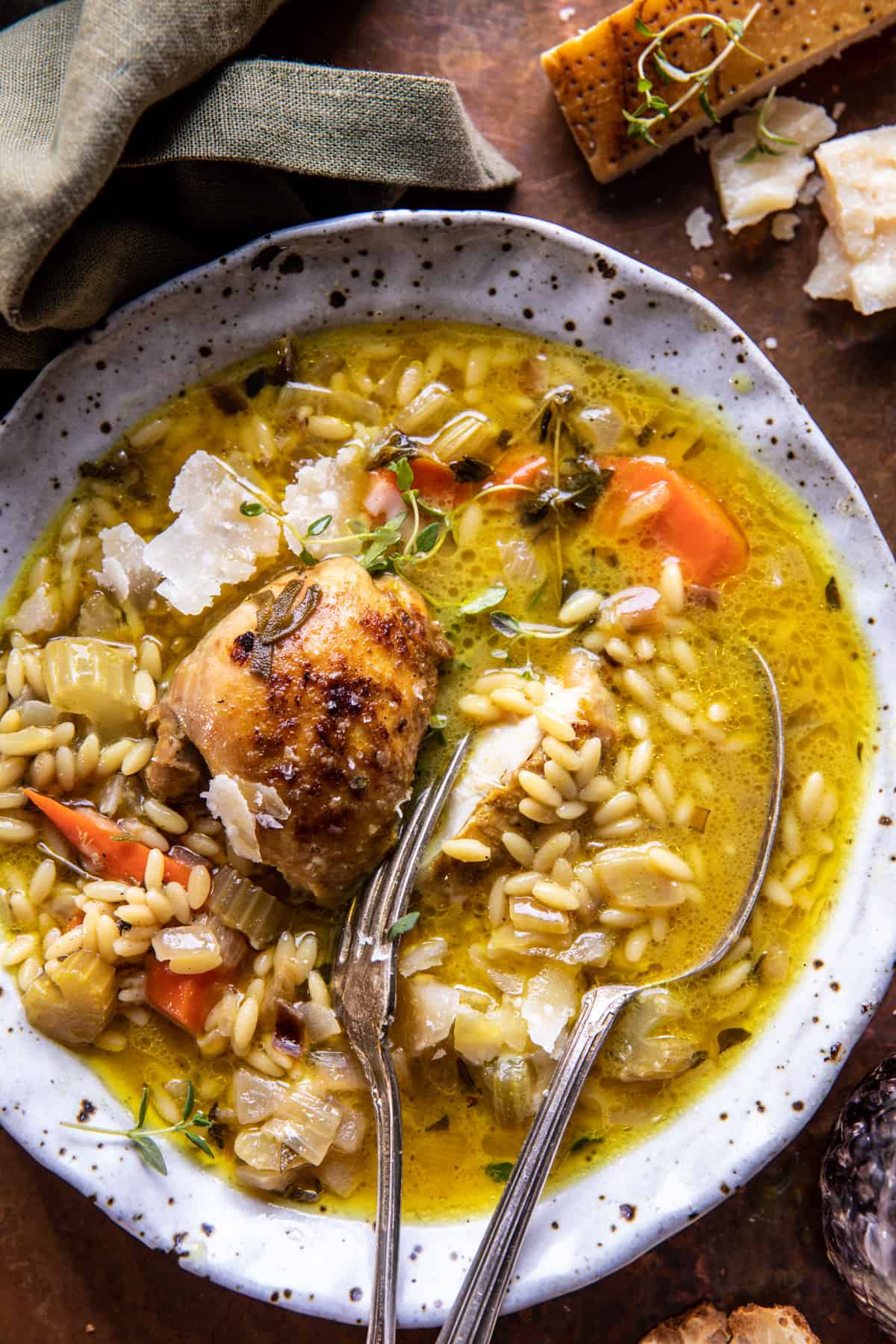Roasted Herb Butter Chicken and Orzo | halfbakedharvest.com