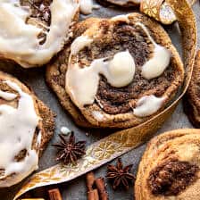 Chewy Frosted Cinnamon Swirl Snickerdoodles | halfbakedharbest.com