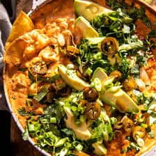 Hot Chicken Enchilada Bean Dip | halfbakedharvest.com