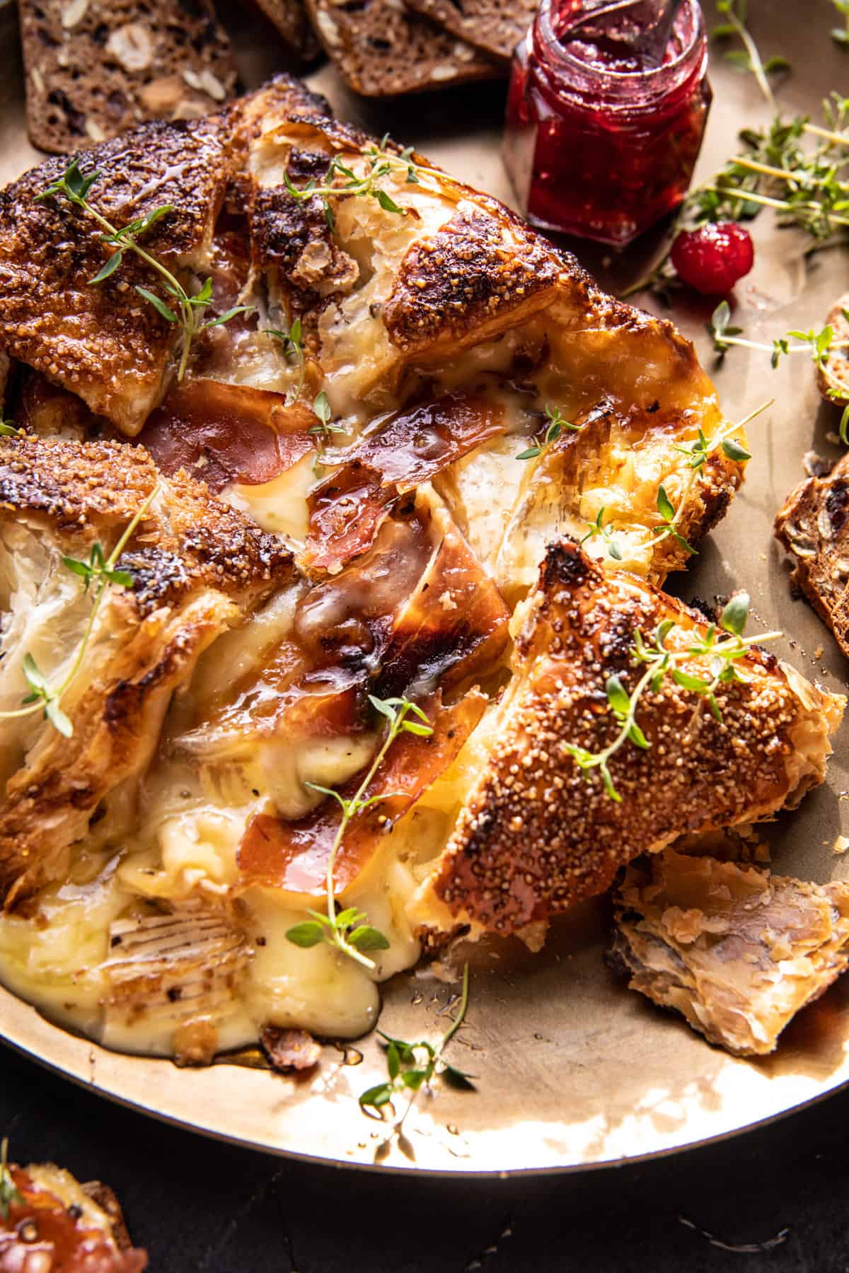 Prosciutto Wrapped Baked Brie in Pastry | HALFBAKEDHARVEST.COM