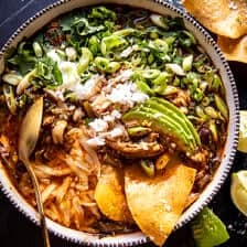 Salsa Verde Chicken and Rice Tortilla Soup | halfbakedharvest.com