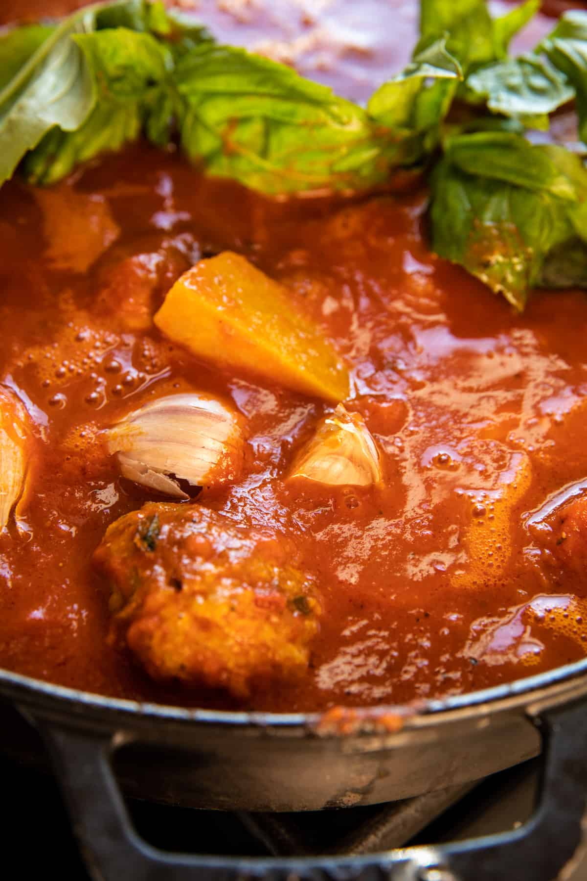 Saucy Braised Garlic Butter Meatballs with Orzo | halfbakedharvest.com