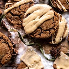Soft Gingerbread Latte Cookies with Brown Butter Icing | halfbakedharvest.com