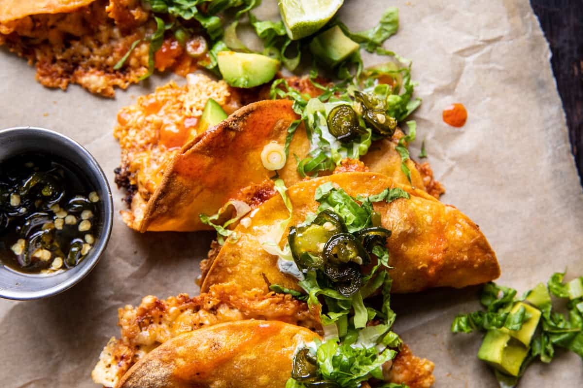 Spicy Buffalo White Chicken Chili Tacos | halfbakedharvest.com