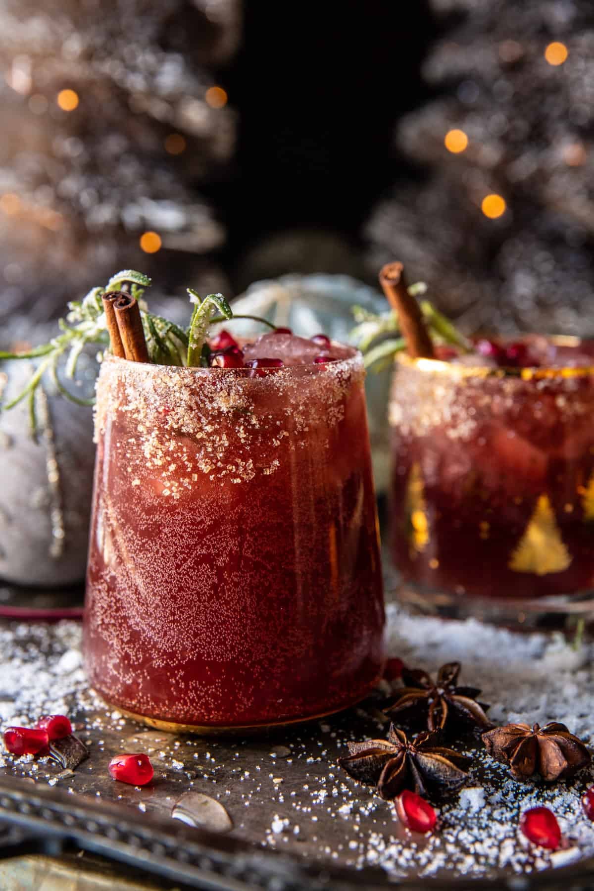 Whoovile’s Spiced Up Christmas Margarita (with mocktail) | haldbakedharvest.com