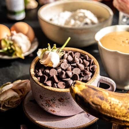 Blender Chocolate Chip Peanut Butter Banana Muffins | halfbakedharvest.com