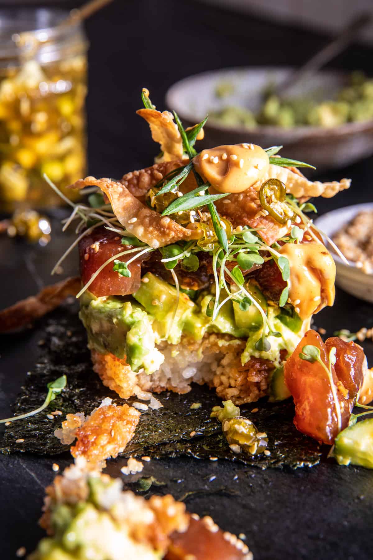 Crispy Rice Spicy Tuna Stacks | halfbakedharvest.com