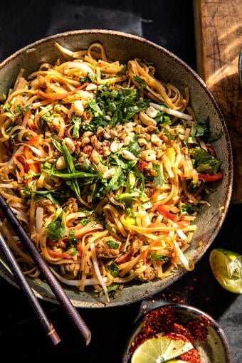 30 Minute Garlic Butter Chicken Pad Thai