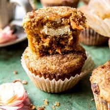 Cream Cheese Swirled Cinnamon Carrot Cake Muffins | halfbakedharvest.com