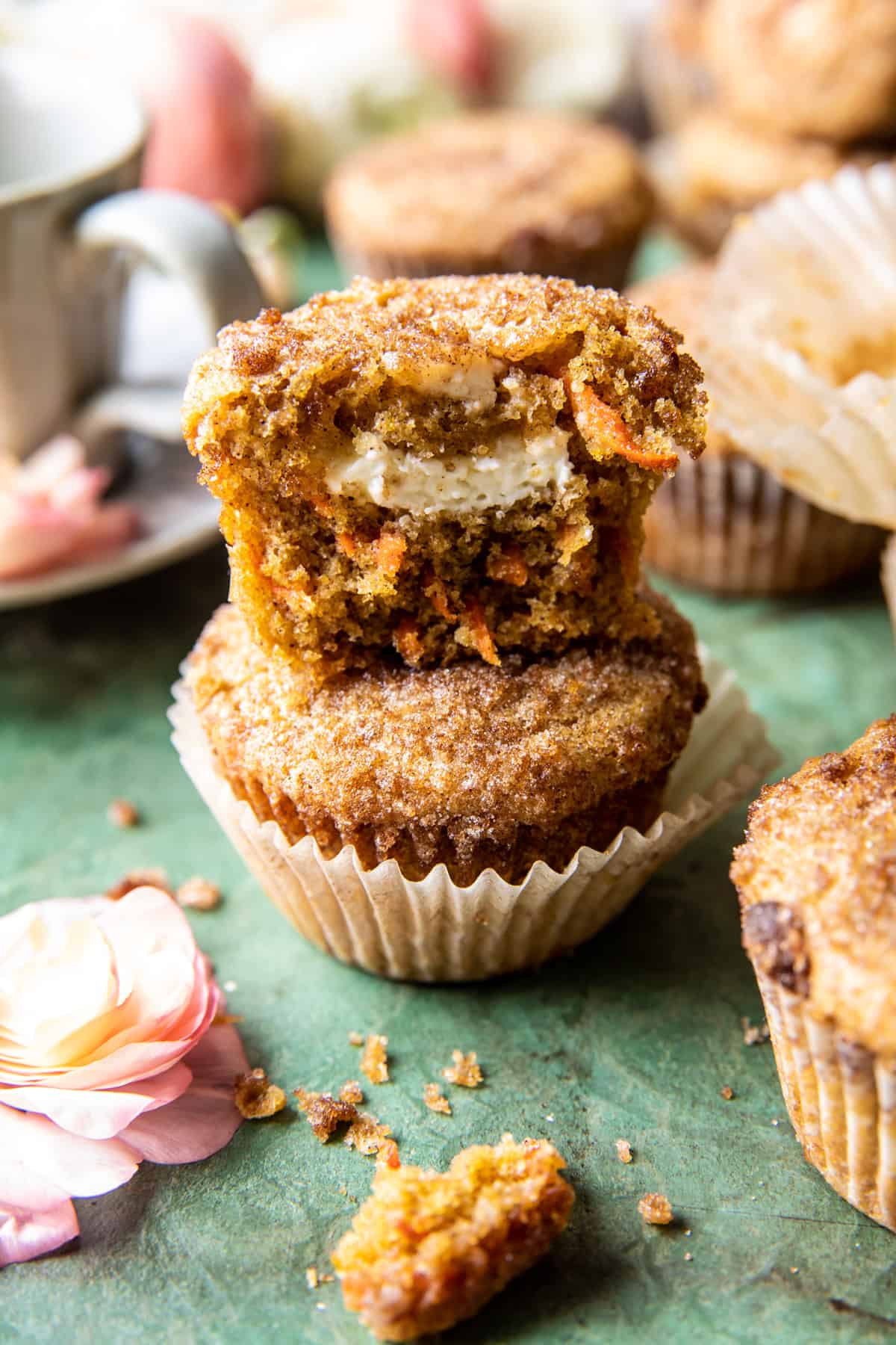 Cream Cheese Swirled Cinnamon Carrot Cake Muffins | halfbakedharvest.com