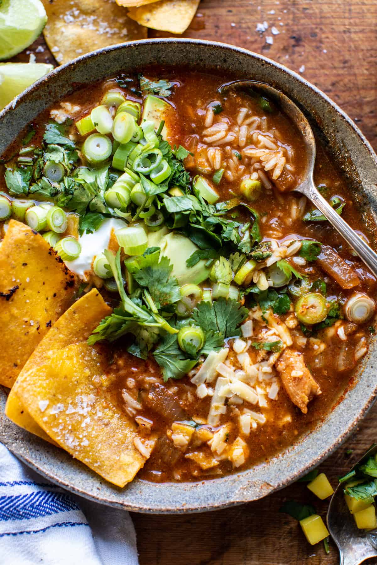 Crockpot Spicy Chicken Tortilla Soup | halfbakedharvest.com