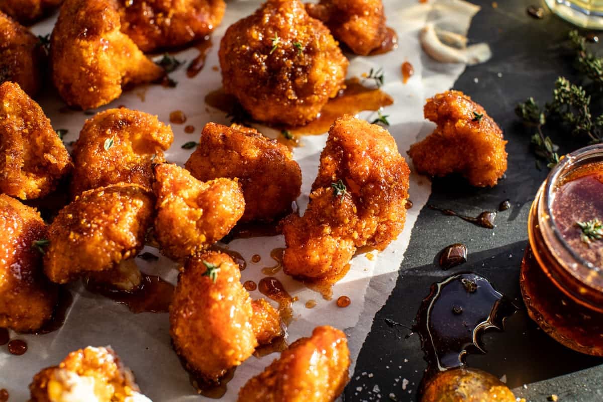 Crunchy Baked Hot Honey Cauliflower | halfbakedharvest.com