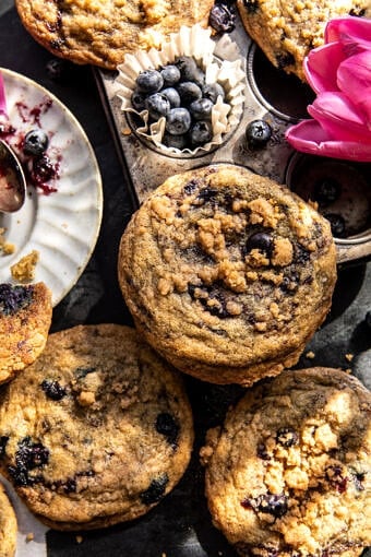 Giant Double Blueberry Muffin Cookie | halfbakedharvest.com