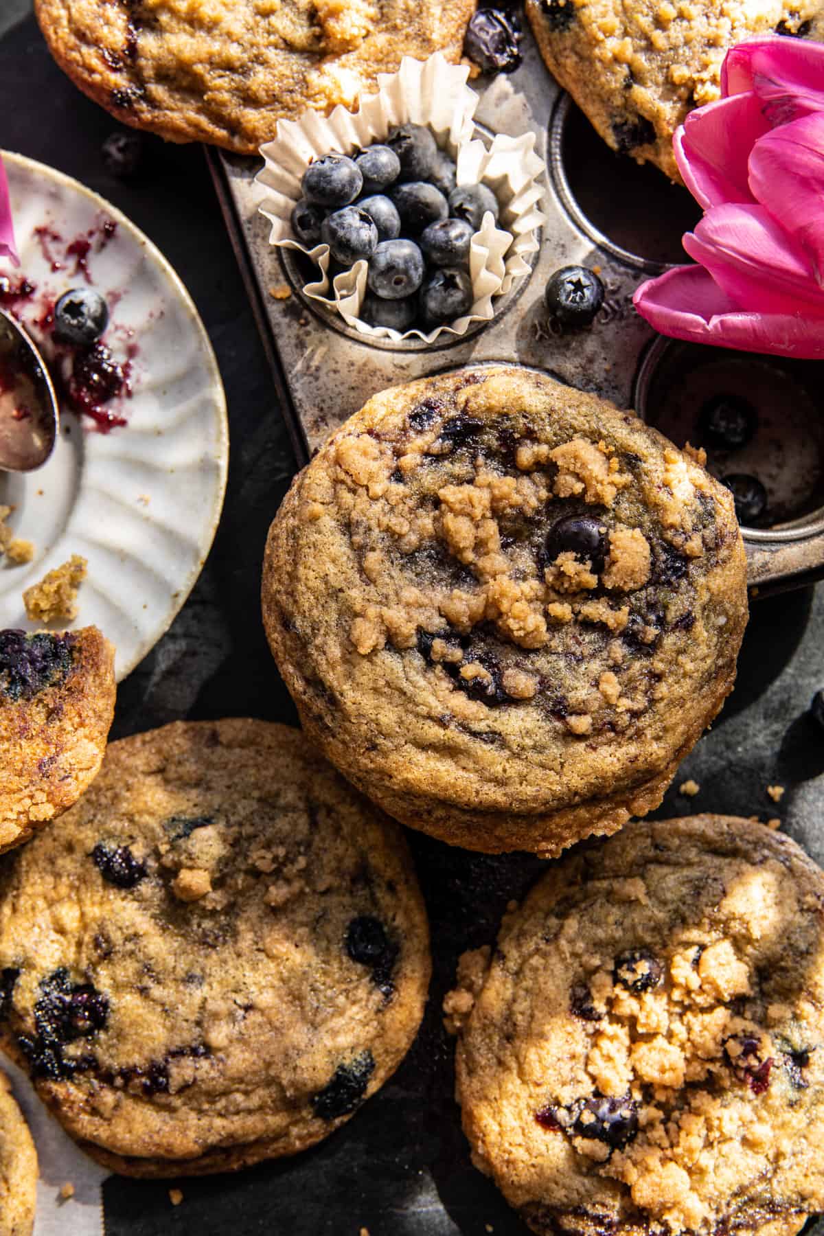 Giant Double Blueberry Muffin Cookie | halfbakedharvest.com