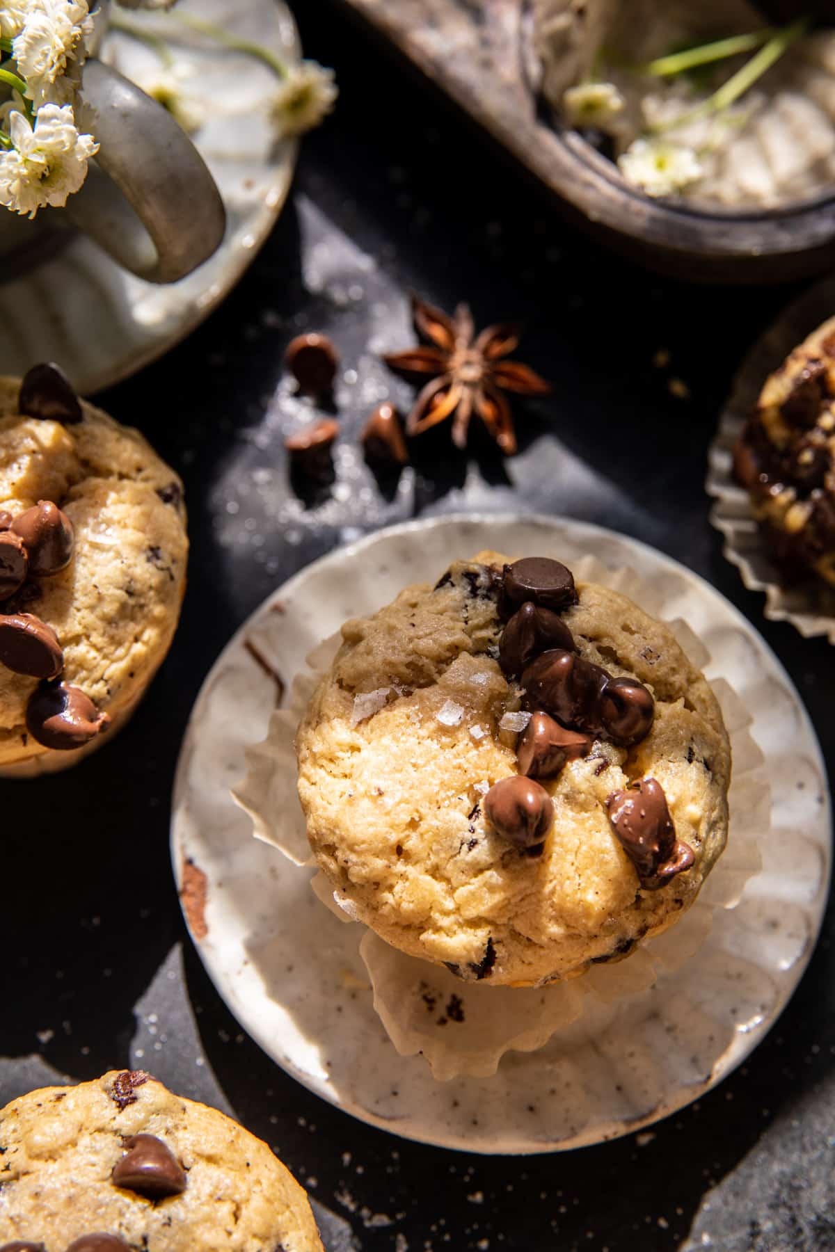 Bakery Style Chocolate Chip Muffins | halfbakedharvest.com