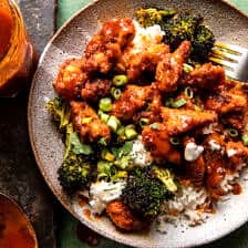 Sheet Pan Honey Buffalo Chicken with Broccoli | halfbakedharvest.com