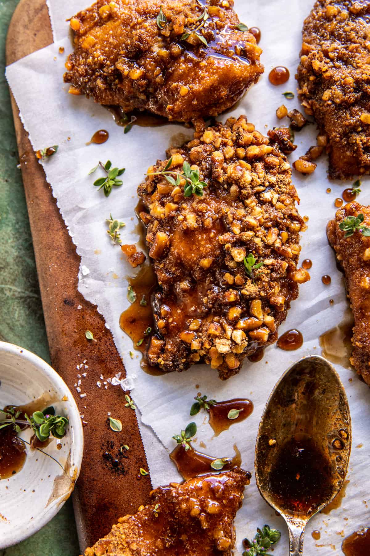 Baked Crunchy Pretzel Honey Balsamic Chicken | halfbakedharvest.com