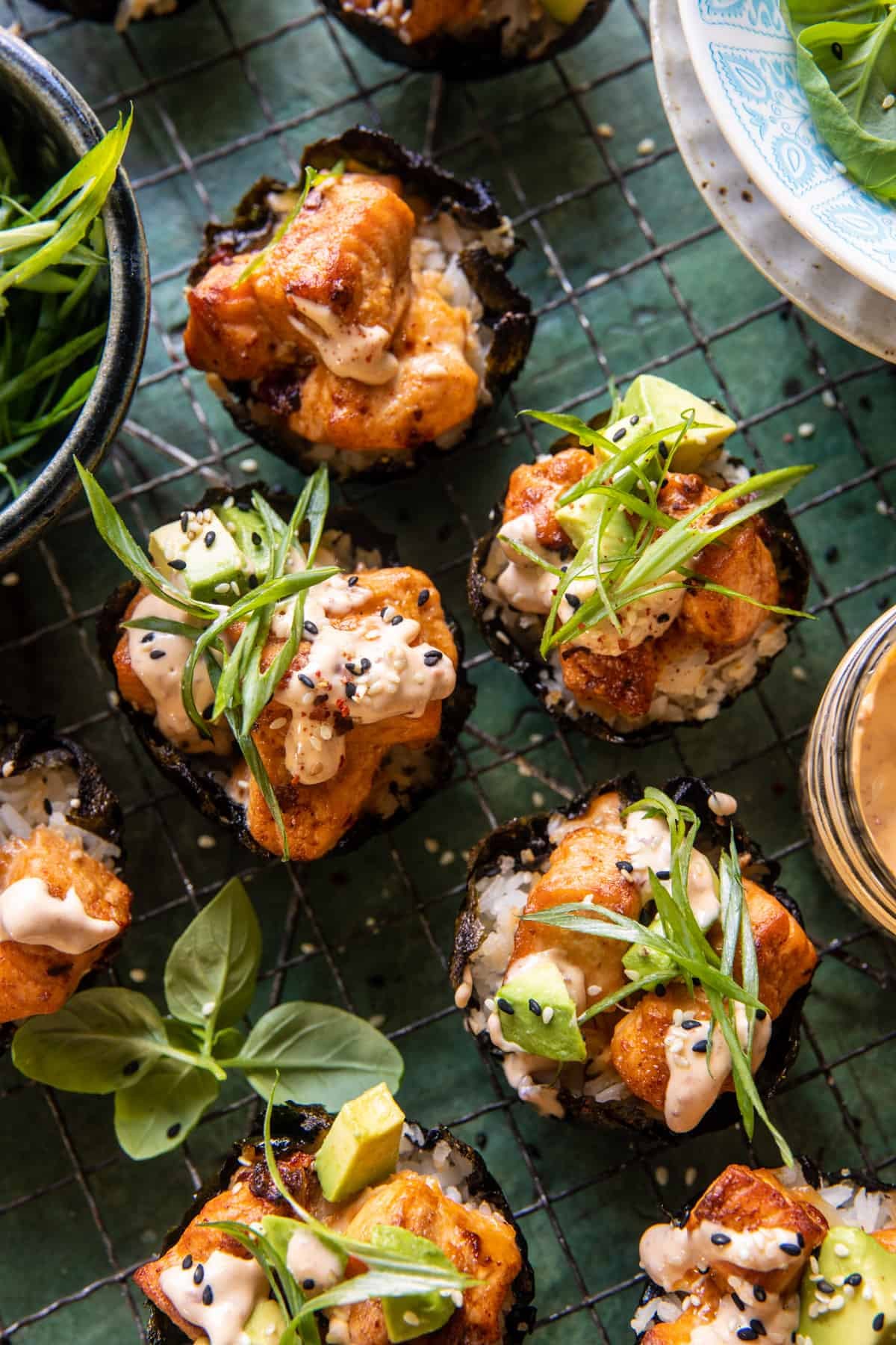 Baked Chipotle Salmon Sushi Cups | halfbakedharvest.com