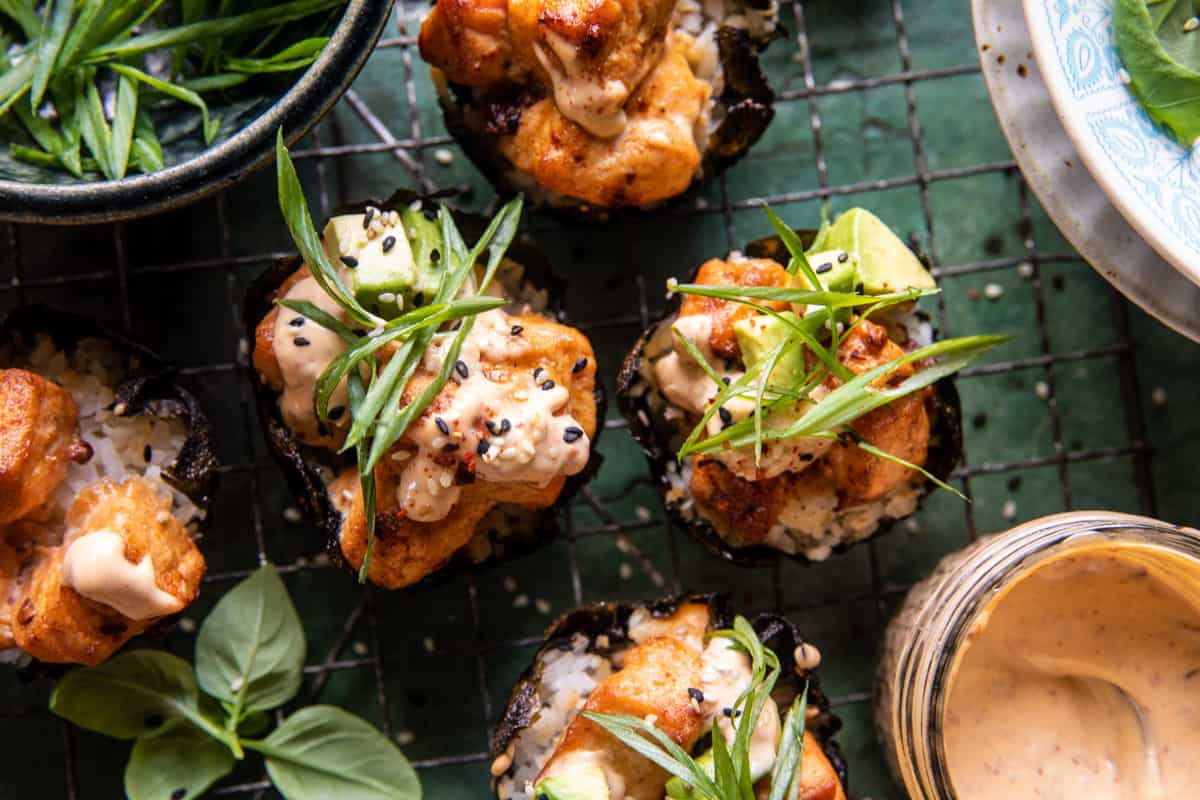 Baked Chipotle Salmon Sushi Cups | halfbakedharvest.com