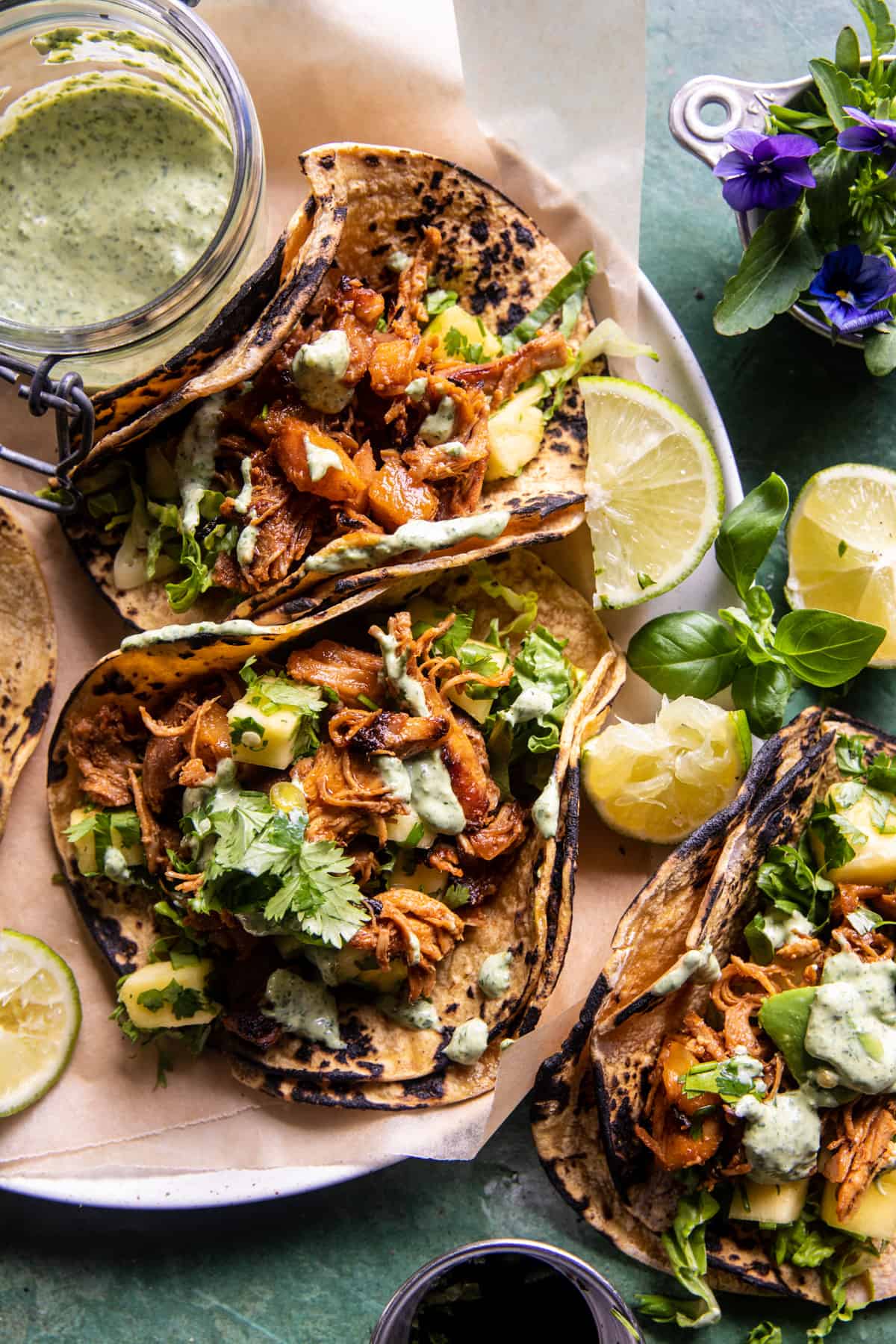 Hawaiian Chicken Tacos with Jalapeño Pineapple Salsa | halfbakedharvest.com